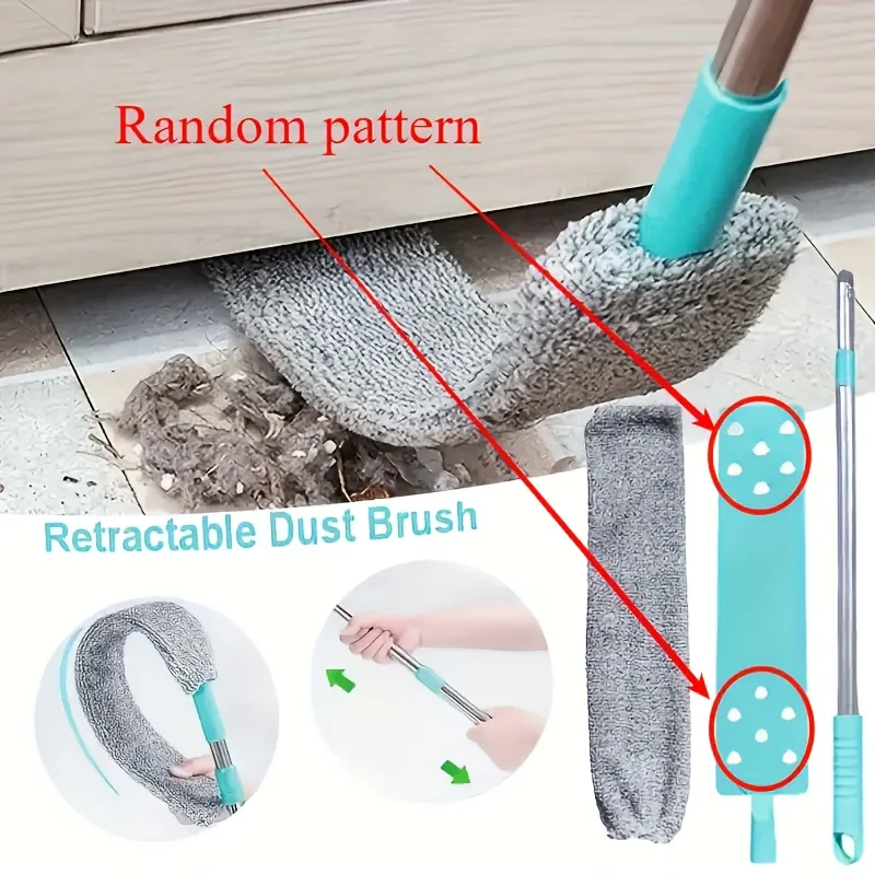 Long Handle Mop Telescopic Duster Cleaning Brush Bendable Head Extendable Pole Long Flat Flexible Duster For Home Cleaning Tool