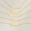 Custom Name Necklace for Women Personalised Cursive Letter Pendant Stainless Steel Jewelry Men Chain Choker Collar New 2024