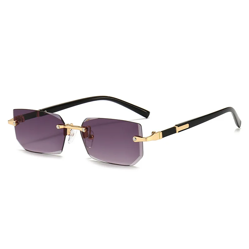 Rimless Sunglasses Rectangle Fashion Popular Women Men Shades Small Square Sun Glasses For Female Male Summer Traveling Oculos - Image 6