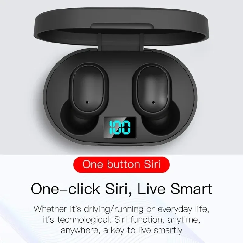 E6S Wireless Earbuds Noise Canceling Waterproof Ear Buds in-Ear Stereo Headphones with LED Display Charging Case - Image 5