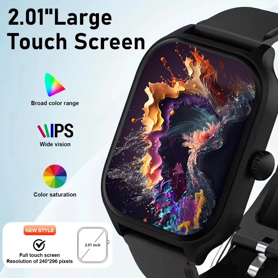 2025 Smart Watch Android IOS Phone 2.01 Inch Color Screen Bluetooth Answer Call Fitness Watches Tracker Smartwatch Women Men - Image 2