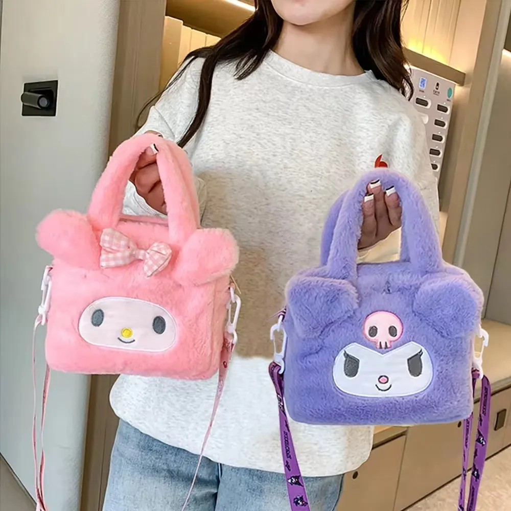 Sanrio Bag Kawaii Kuromi Cinnamoroll My Melody Cartoon Anime Plush Handbag Cosmetic Bag Travel Storage Bag Women Girl Gifts - Image 4