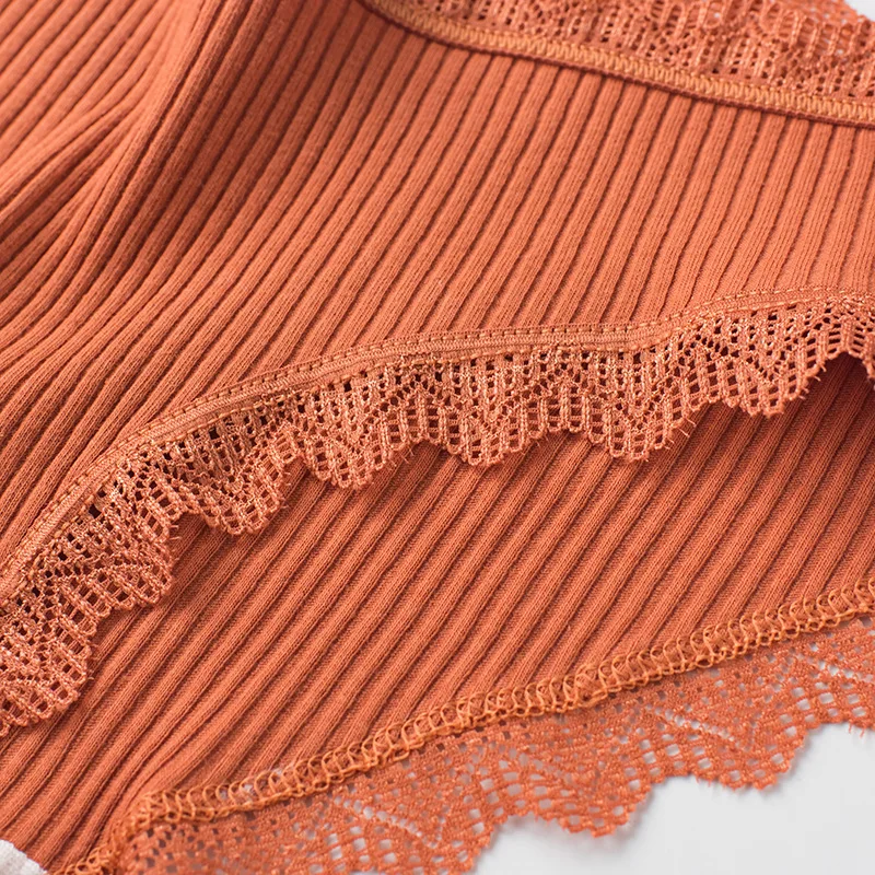 4 Pcs Lace Wavy Trim Bikini Panties, Comfy & Breathable Elastic Intimates Panties, Women's Lingerie & Underwear - Image 4