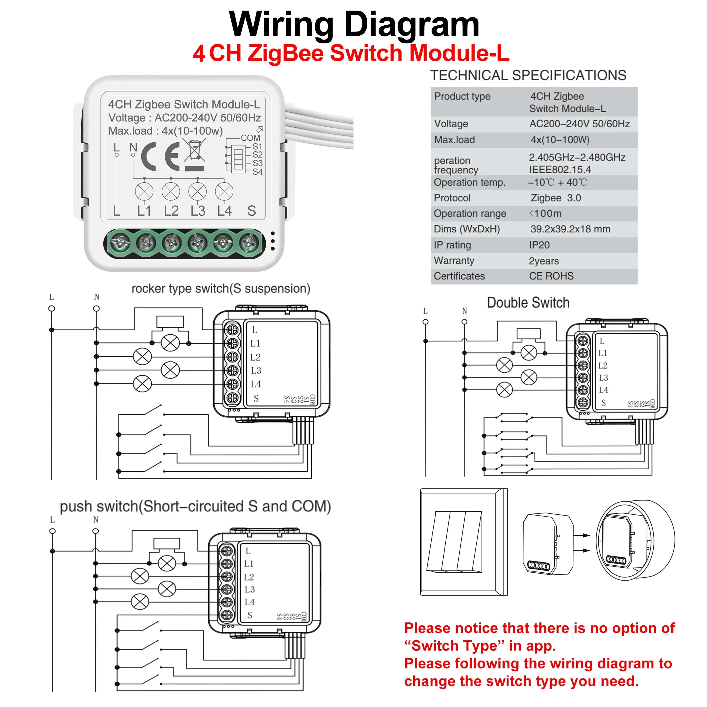 GIRIER Tuya ZigBee 3.0 Smart Switch Module No Neutral Wire Required Smart Home DIY Light Breaker Works with Alexa Google Home - Image 6