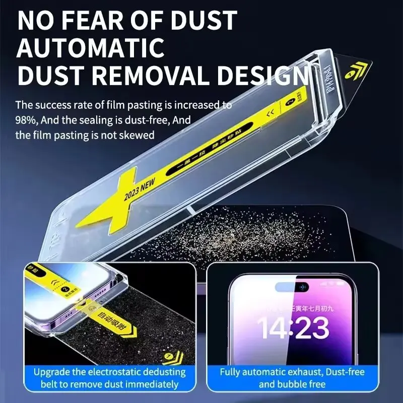 1-2pcs 8K HD Tempered Glass Screen Protector For IPhone 16 17 16e 13 12 15 14 11 Pro Max 8 Plus 13 12 Mini SE Auto-Dust Removal - Image 5