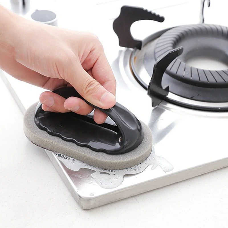 Magic Emery Sponge Brush Wipe Eraser Cleaner Kitchen Bath Rust Strong Decontamination Cleaning Tools With Handle Household Tools - Image 4