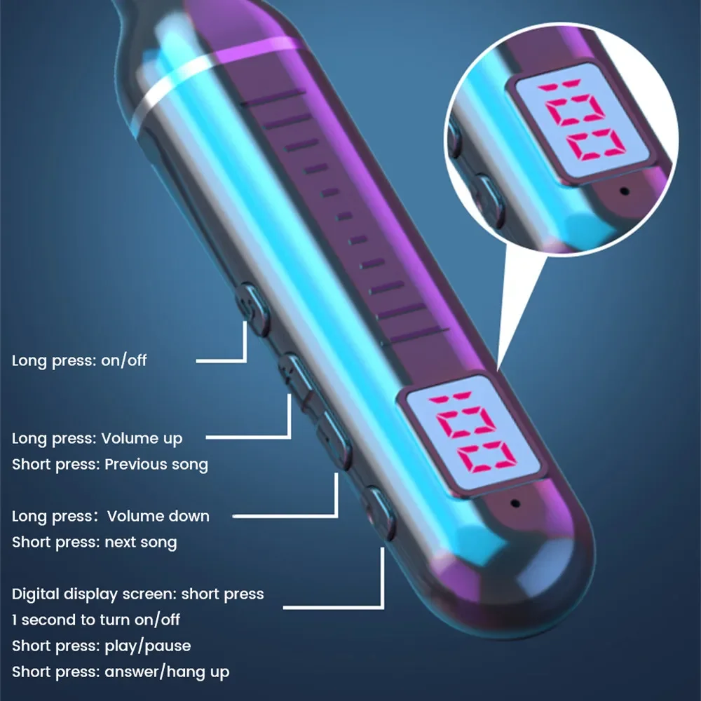Wireless Earphones 5.3 Neckband Headphones Gaming LED Display Stereo Sports Headset Halter Waterproof Magnetic Earbuds - Image 3