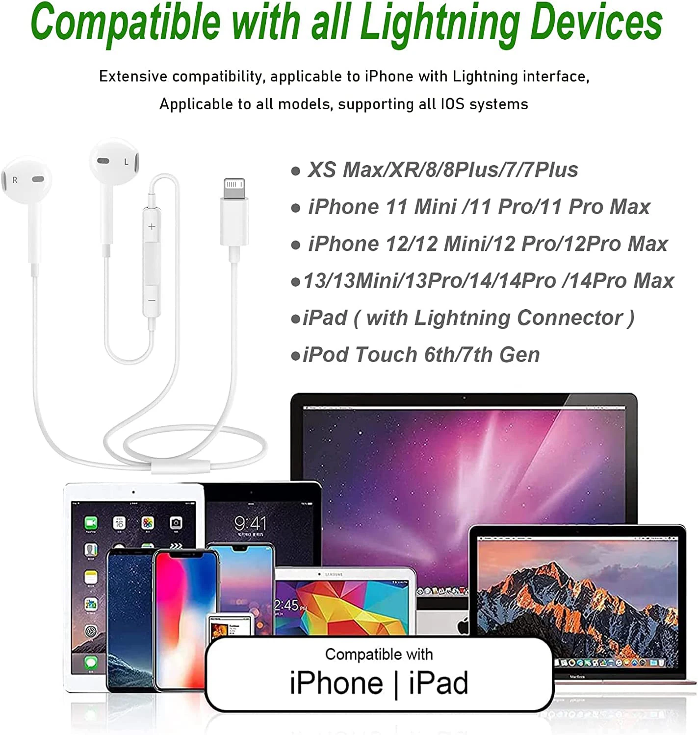Original Headphones For Apple iPhone 16 15 14 13 11 12 Pro Max Plus In-ear Lightning 3.5MM Wired Bluetooth Earphones Accessories - Image 5