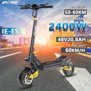 IENYRID IE-ES1 E-Scooter 2400W Dual Motor 48V20.8AH Electric Scooter 10 Air off-road Tires Waterproof Design Electric Skateboard