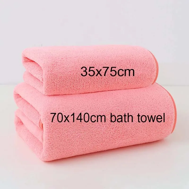 Coral Fleece Thickened Towel and Bath Towel Set, Solid Color, Soft and Absorbent, Suitable for Home Gym Face Washing Towels - Image 4