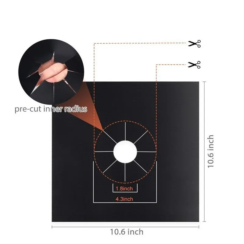 4 Piece Gas Stove Protector Cooker Lid Liner Cleaning Pad For Kitchen Cookware Accessories Pieces Reusable Boiler Hood Protectiv - Image 3