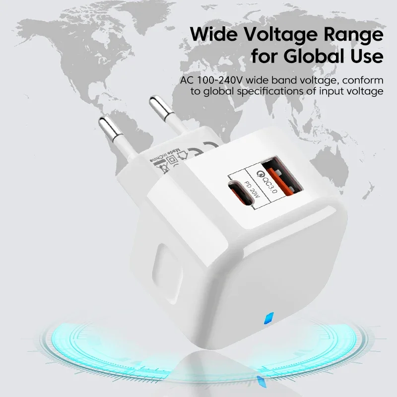 PD 20W USB Type C Charger Fast Charging Adapter Phone Quick Charger For iPhone Samsung Xiaomi Huawei Wall Charger EU/US/UK Plug - Image 6