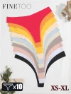 10PCS Ice Silk Seamless Underpants Women’s Panties Sexy V-Waist Sport Thongs V-waist Stretch G-string Breathable Lingerie XS-XL