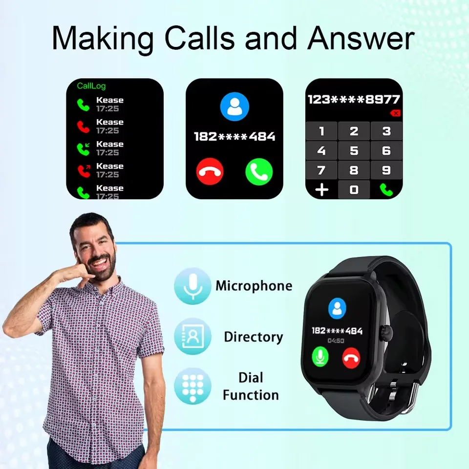 2025 Smart Watch Android IOS Phone 2.01 Inch Color Screen Bluetooth Answer Call Fitness Watches Tracker Smartwatch Women Men - Image 4