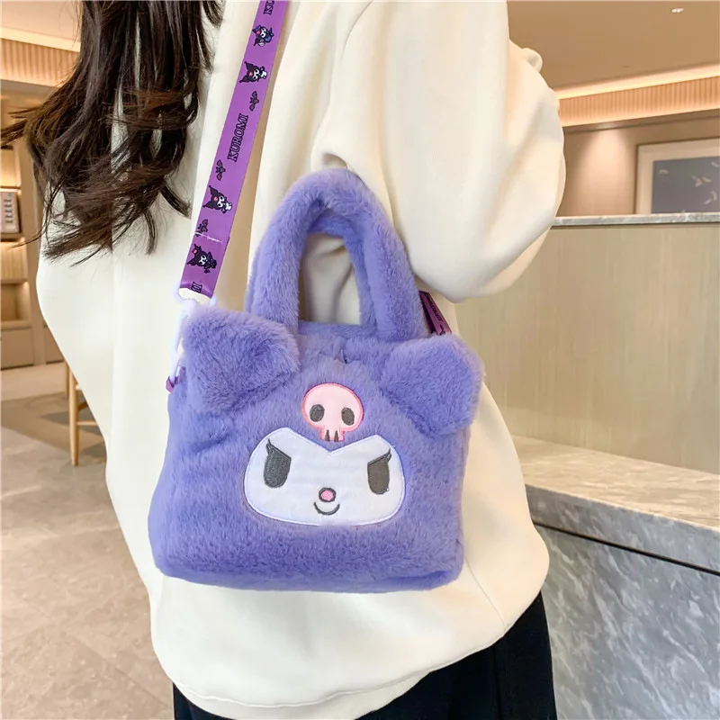 Sanrio Bag Kawaii Kuromi Cinnamoroll My Melody Cartoon Anime Plush Handbag Cosmetic Bag Travel Storage Bag Women Girl Gifts - Image 5