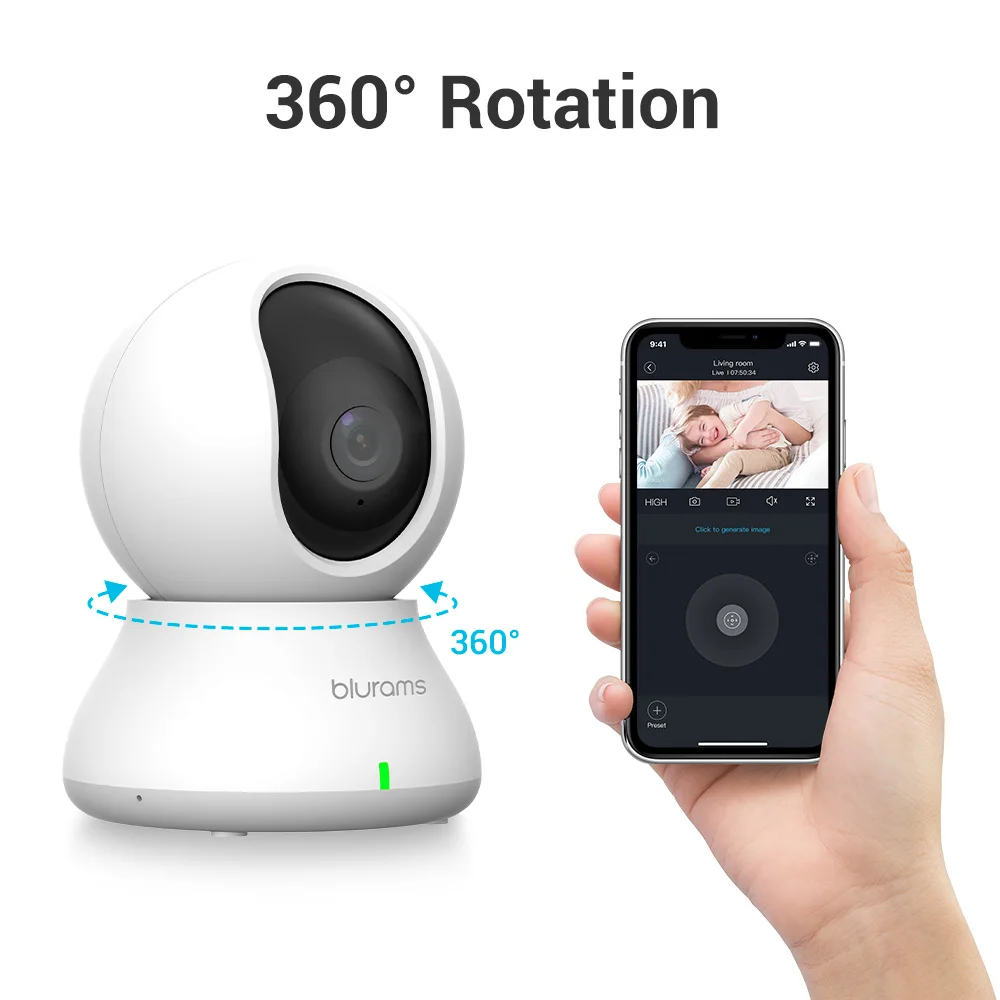 Blurams Baby Monitor Camera 2K HD Home Security Camera with Motion Detection and Two-Way Audio, Easy Setup, Clear Day & Night - Image 3