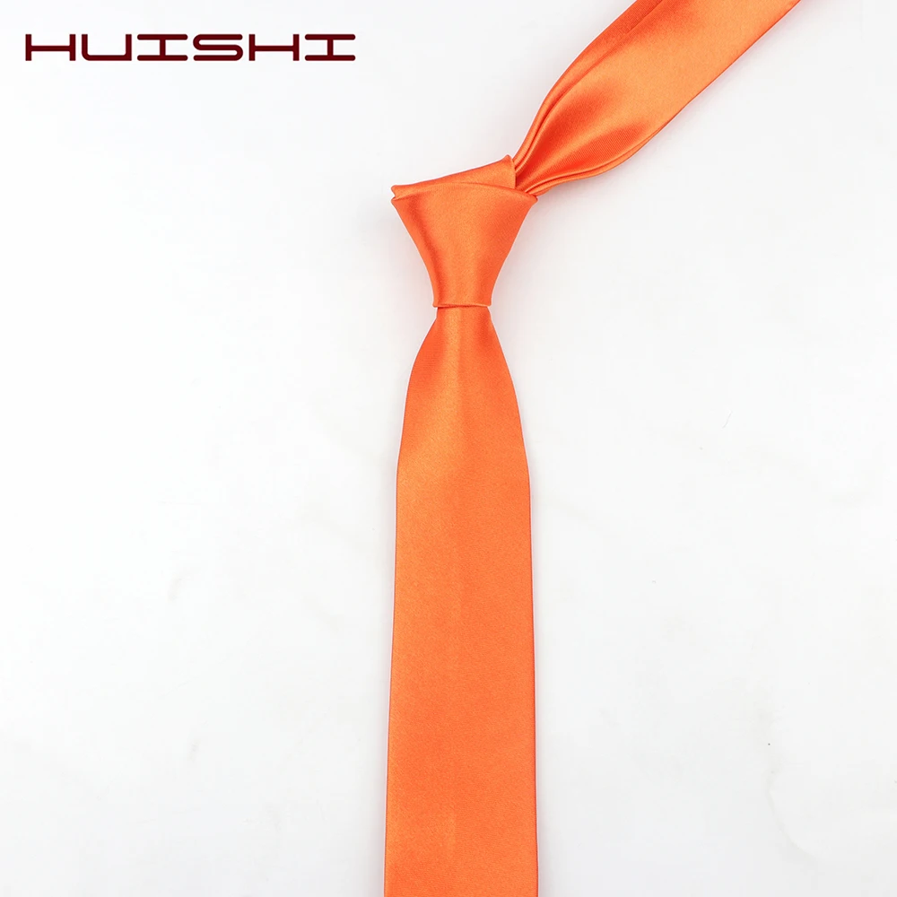 HUISHI Tie for Men 38 Solid Colors Slim Necktie Polyester Narrow Cravat Red Blue Formal Party Ties Fashion Daily Shirt Accessory - Image 3