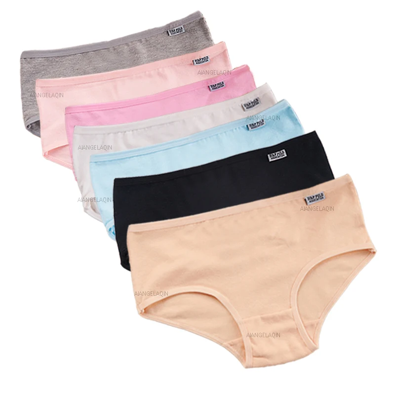 7Pcs/Lot Plus Size Underwear Women's Panties Cotton Girl Brief Sexy Lingeries Shorts Underpant Solid Panty Female Intimate M-4XL - Image 2