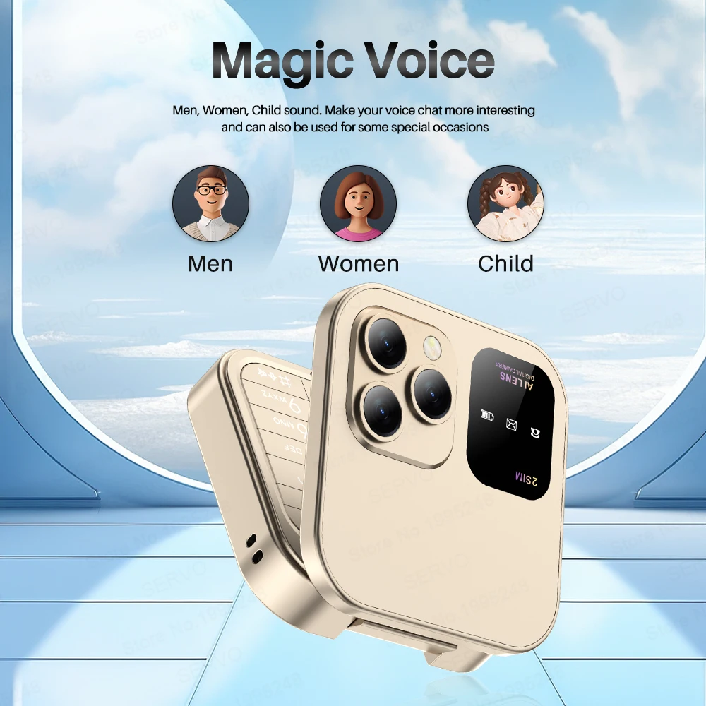 SERVO i16 PRO Foldable Mini Mobile Phone 2G Dual SIM Card Speed Dial Magic Voice 1.77''Screen 3.5mm Jack Flip Cellphone Type-C - Image 4