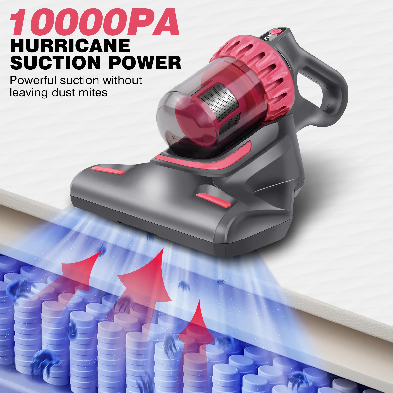 10000PA Mattress Vacuum Cleaner Ultraviolet Sterilization Machine Mini Handheld Wireless Mite Remover USB Charging Portable UV-C - Image 5