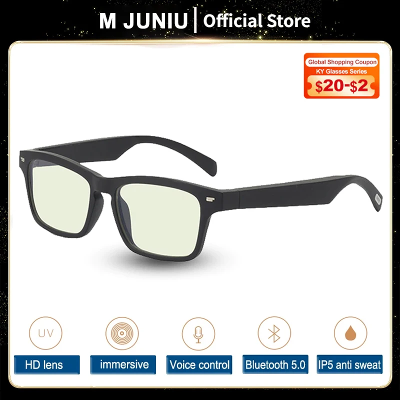 Smart Glasses Wireless Bluetooth 5.0 Sunglasses Outdoor Smart Sport Hands-Free Calling Calling Music Anti-Blue Eyeglasses