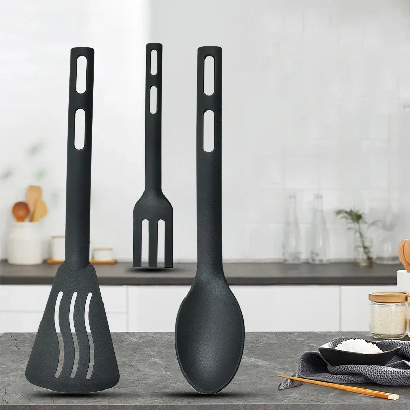 1/3PCS Nylon Kitchen Utensils Set Kitchen Cooking Tools Slotted Turner Solid Spoon Fork Children Spade Fork Spoon Dinnerware - Image 4