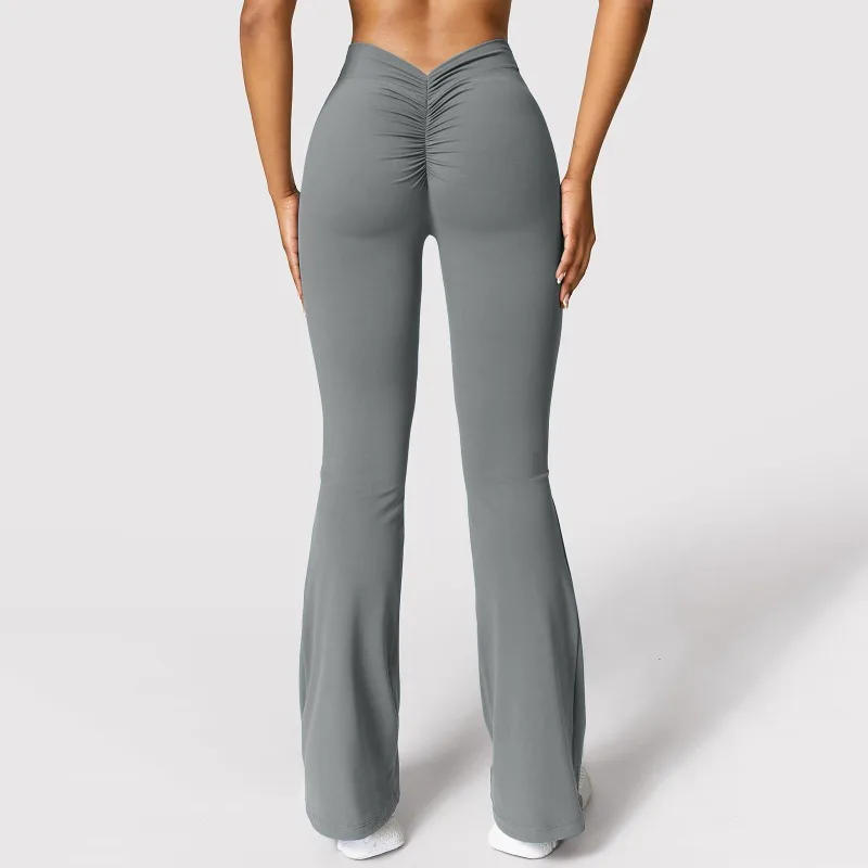Fashion Micro Horn Leggings Women V-back Waist Sports Pants High Waist Push Up Butt Gym Pants Solid Slim Casual Leggings - Image 5