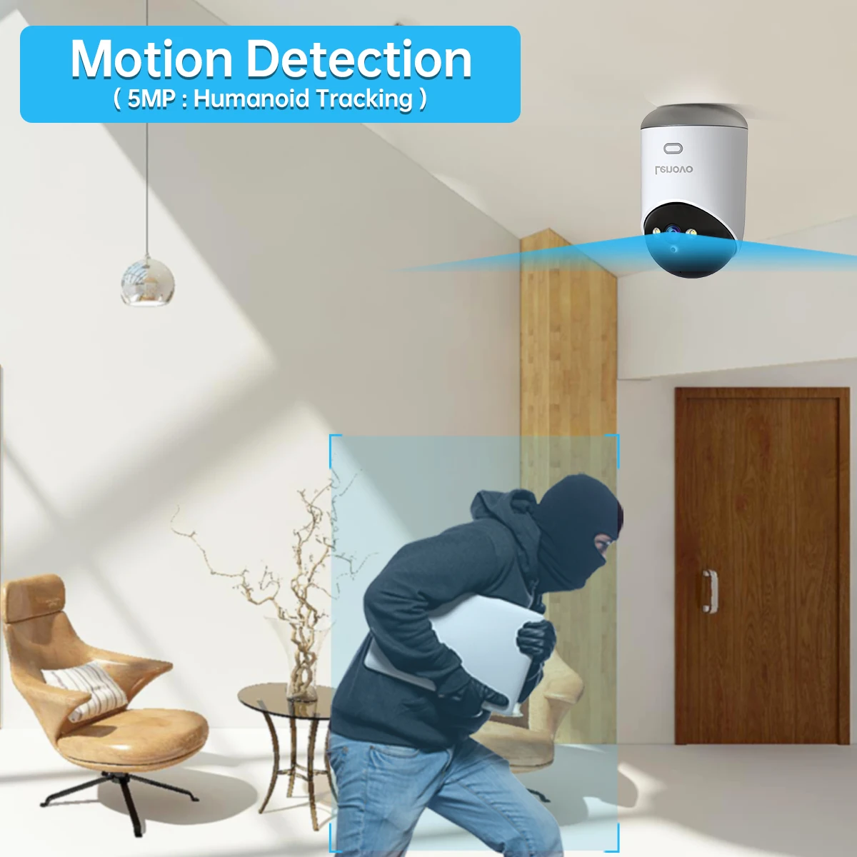 Lenovo 5MP WiFi Camera Smart Home Indoor IP Camera Full Color Night Auto Tracking Security CCTV Surveillance Baby Monitor - Image 4