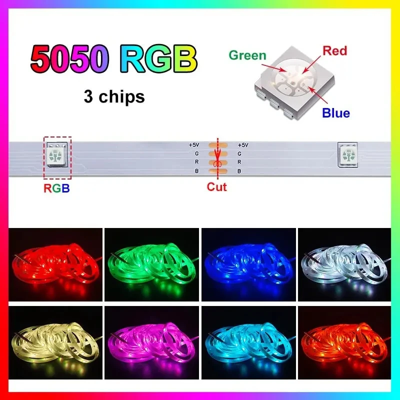 Smart LED Strip Lights 5050 RGB Bluetooth APP Remote Control USB 5V Led Tape Diode Flexible Ribbon Lamp Christmas Room Decor - Image 5
