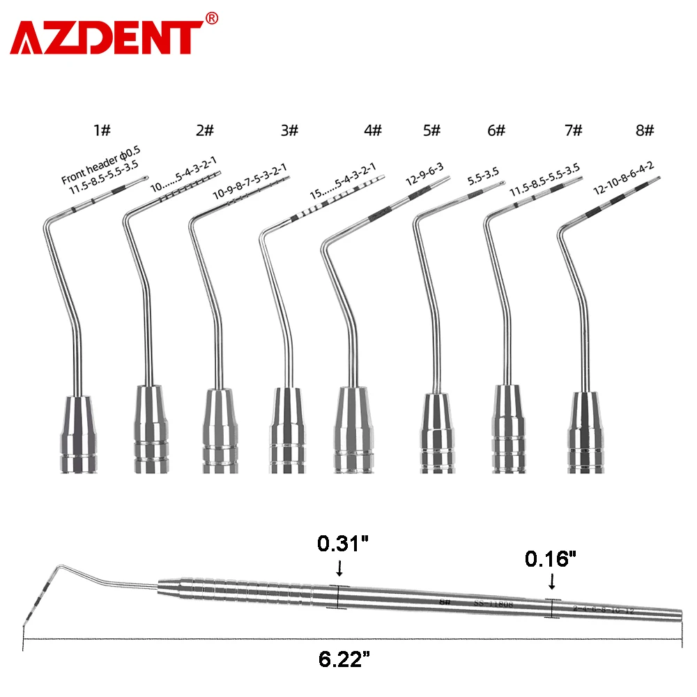 1PC Dental Periodontal Probe with Scale Stainless Steel Instrument Tool Endodontic Equipment Probe 1/2/3/4/5/6/7/8# Length 16cm
