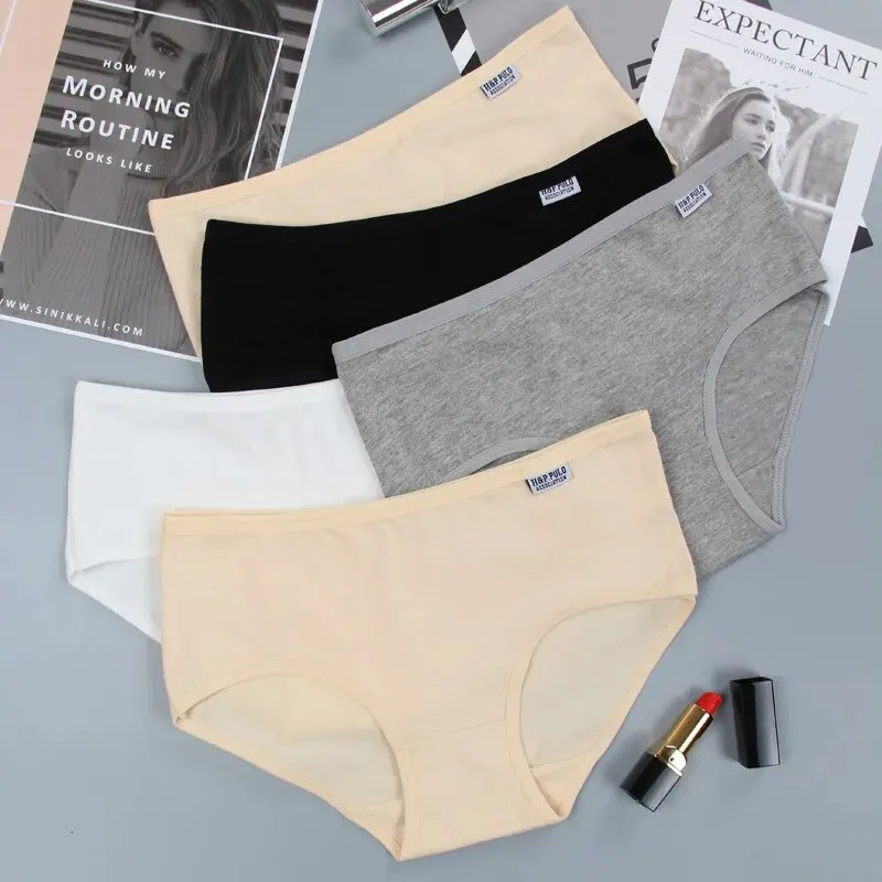 7Pcs/Lot Women's Panties Cotton Plus Size Underwear Girls Briefs Breathable Solid Color Panty Underpant Female Lingerie M-4XL - Image 4