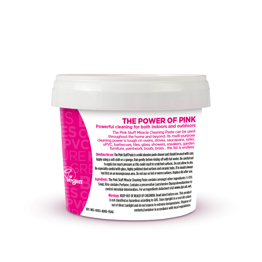 The Pink Stuff Miracle Cleaning Paste is perfect for cleaning dirt, grime and stains on saucepans, cooker tops, sinks, uPVC, barbecues, ceramic tiles, glass, showers, garden furniture, paintwork, boats and brass... the list is endless. - Image 3