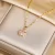 New Cute Romantic Pink Sakura Pendant Stainless Steel Necklaces For Women Korean Fashion Female Sexy Clavicle Chain Jewelry Gift