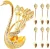 Ice Cream Cake Coffee Tea Stirring Spoons Dessert Swan Holder Cutlery Spoons Set Cutlery Kitchen Tableware 1 Set of 7 Pieces