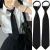 Unisex Black Simple Clip on Tie Security Tie Uniform Shirt Suit Neckties Steward Matte Funeral Lazy Neck Ties Students