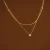 Stylish Shiny Zircon Double Layer Staniless Steel Waterproof Gold Plated Choker Necklace Stacked Fashion Jewelry Gift for Women
