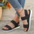 Women’s fashion trend anti-slip wear comfortable matching color sole pure black shoelace flat sandals
