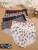 FINETOO 5Pcs Seamless Print Underwear for Women Sexy Leopard Butterfly Briefs Female Ice Silk Panties Comfortable Lingerie S-XXL